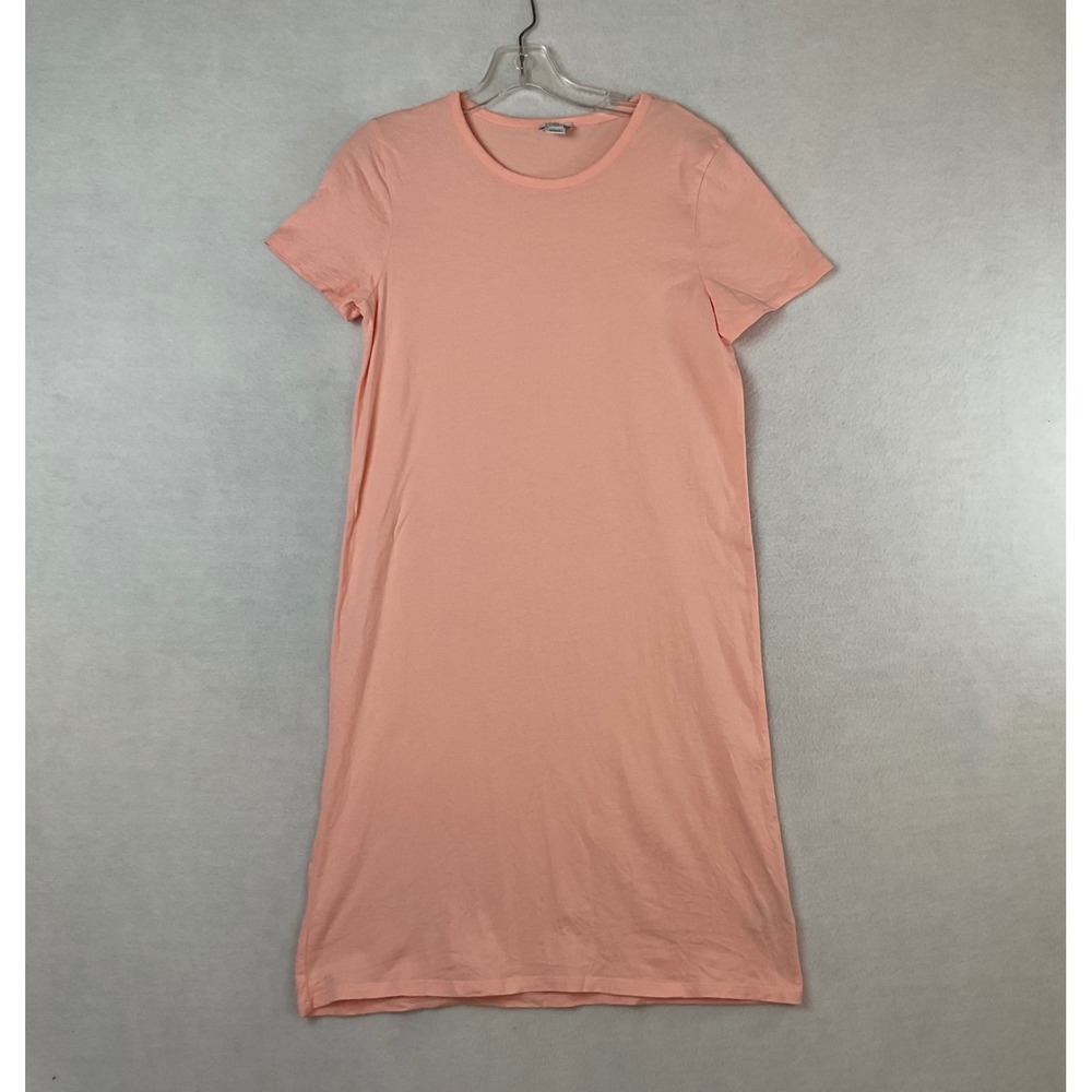 J.Crew Womens Peach Cotton Short Sleeve Crew Neck T-Shirt Dress Small